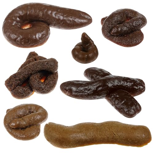Chivao 7 Pieces Fake Poo Realistic Fake Turd Prank Lifelike Poo Toy Gags and Practical Joke Toys for April Fools' Day Prank Party Supplies (Fresh)