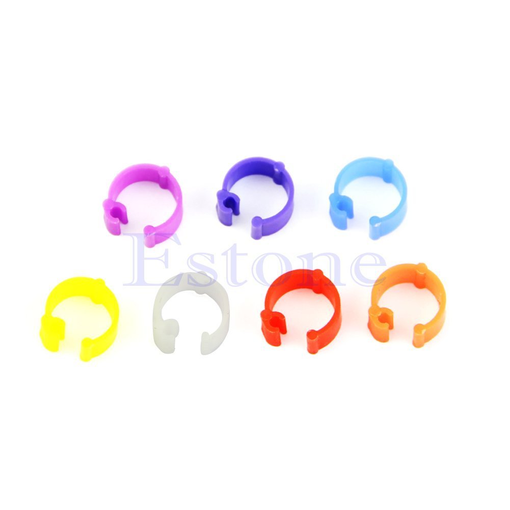100 Pcs Bagues/Anneaux de Pied pour Oiseaux/Pigeon Pignon Anneaux d'Identification A Pieds pour Oiseaux, Couleur Aleatoire (Plastique)