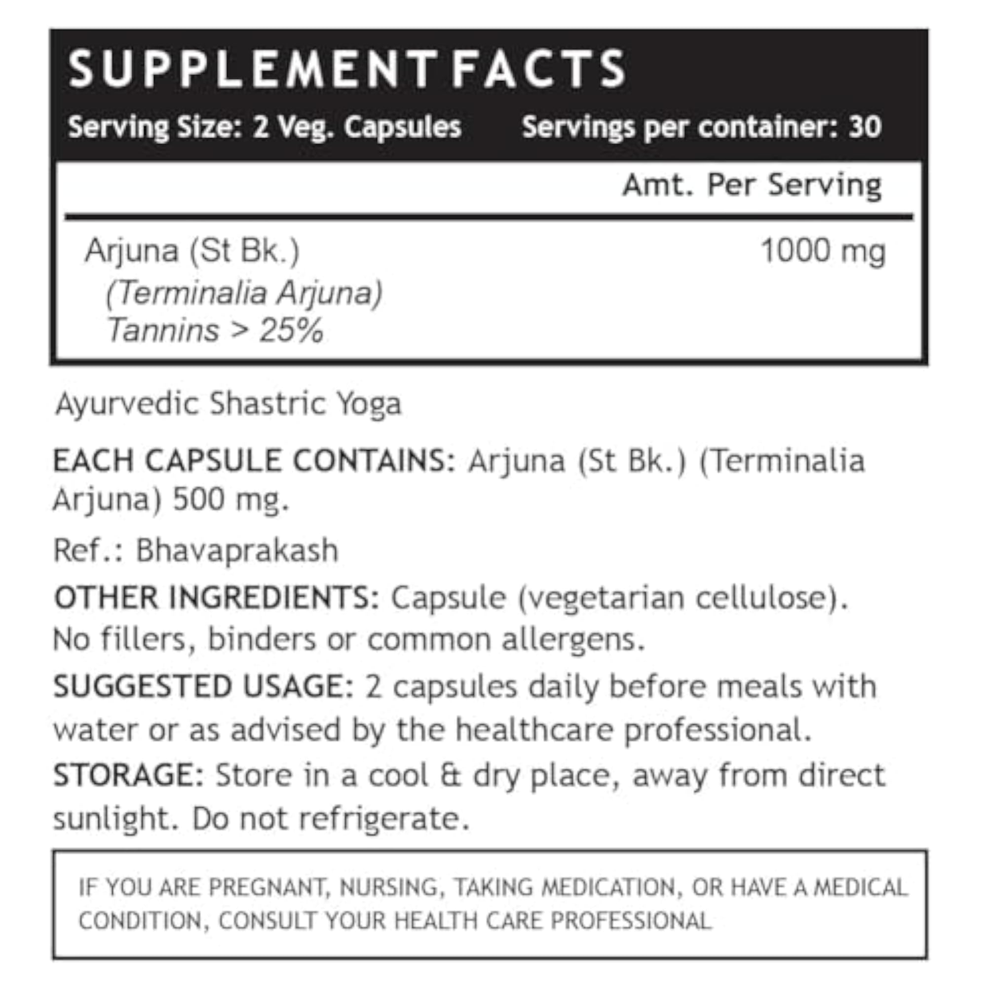 INLIFE Arjuna Herbal Capsules, 500mg, 2-Pack