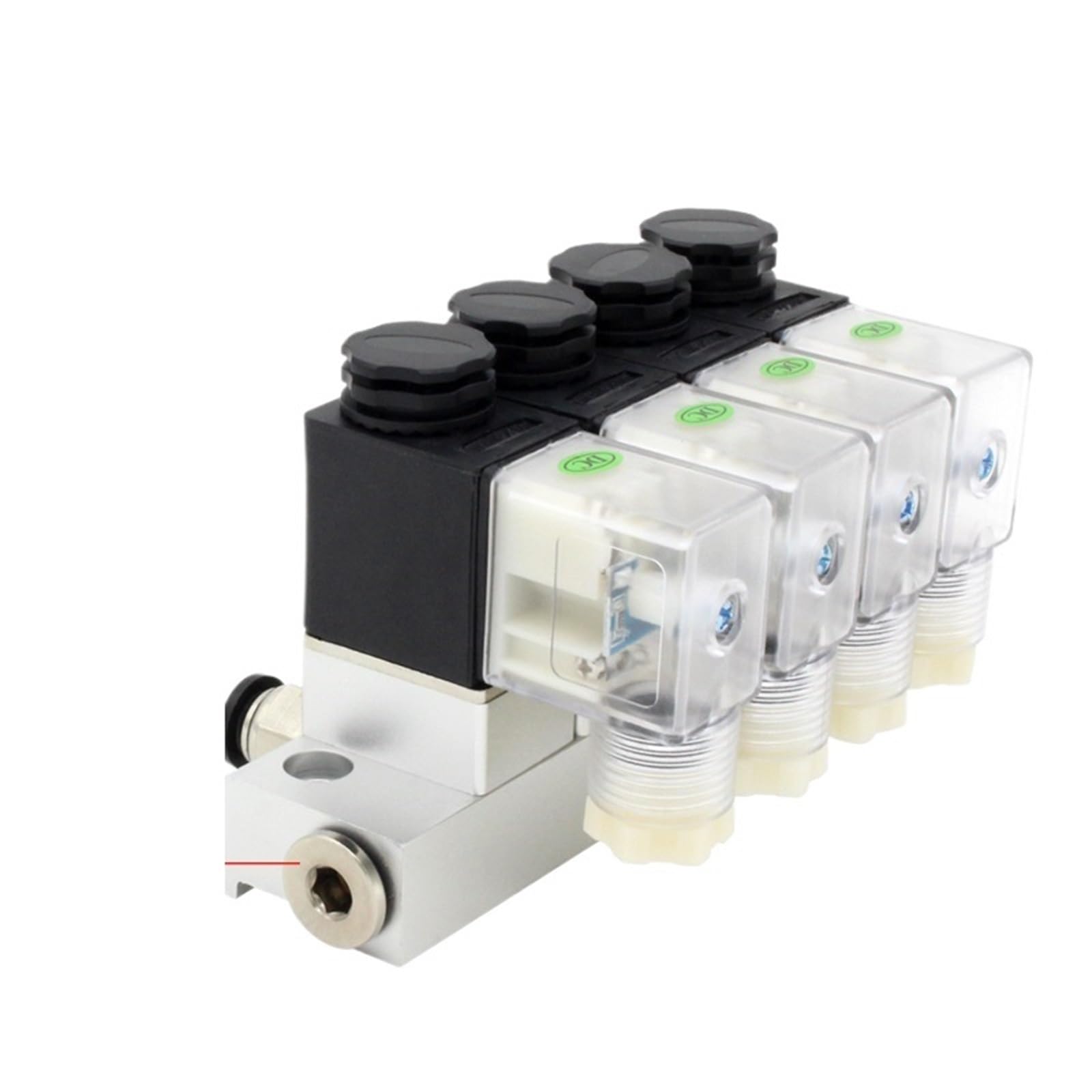 Magnetventil, normalerweise geschlossen, 2 V, 025–06, AC110 V, AC220 V, DC 12 V, 24 V, Mehrwege-Kombinationsventil, luftmagnetisch, pneumatisch (DC 24 V, 4 mm Armaturen, 4 F)