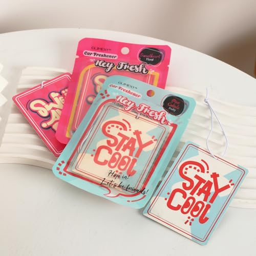 Image of 6 Pack Car Air Freshener Hanging Cute Car Accessories For Women Automotive Air Fresheners Stay Cool Car Accessories for Teen Girls Ocean Scent Small Gifts for New Car Owner Teen