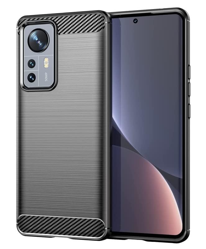 Image of Hybrid Carbon Fiber Back Case for Xiaomi 12 Pro 5G / Mi 12 Pro 5G (Black)