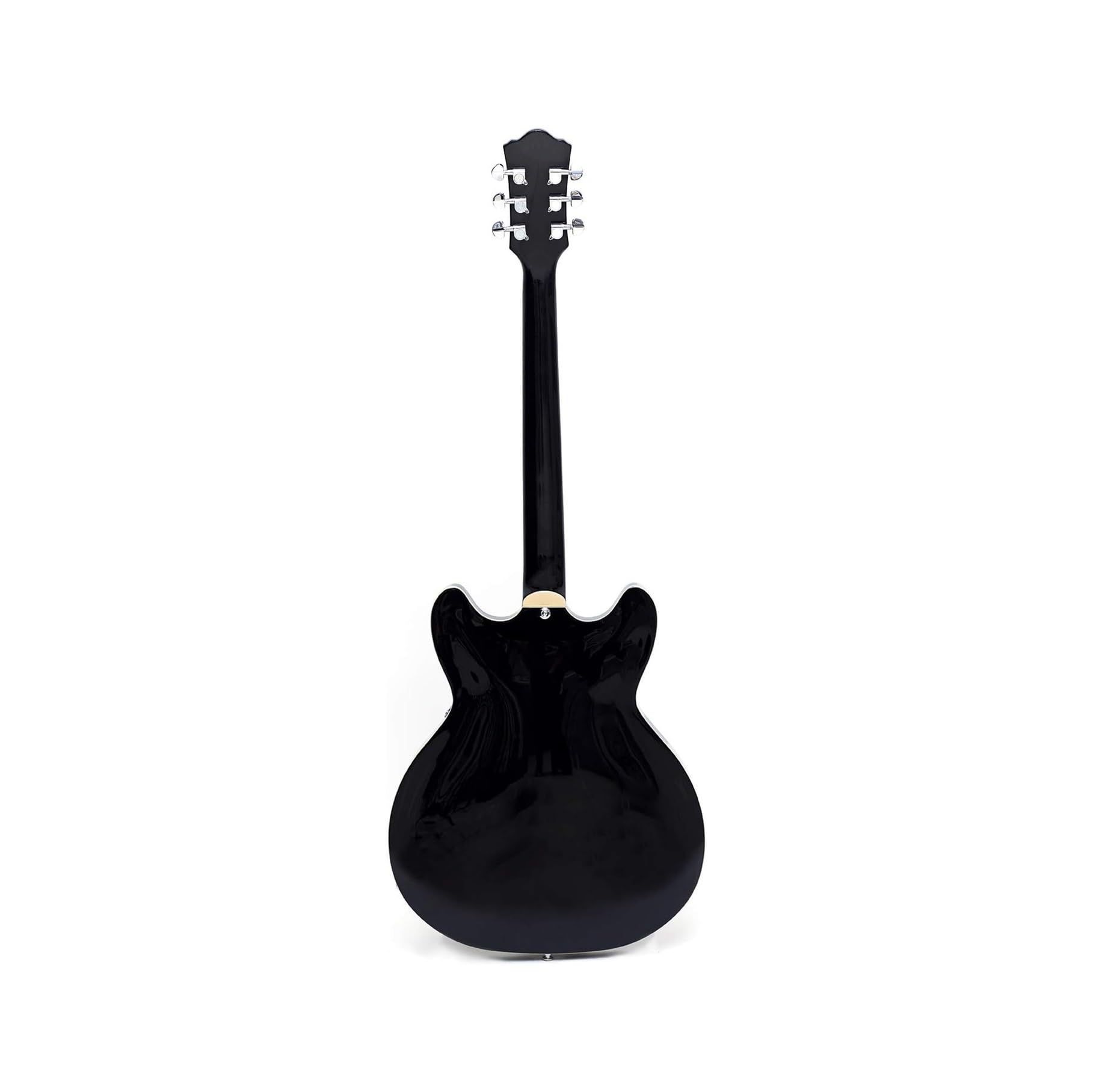 Profesjonalna Gitara Elektryczna Gitara Elektryczna Jazzowa Dla Początkujących Z Wydrążonym Mostkiem Trapezowym I Dopasowaniem(Black)