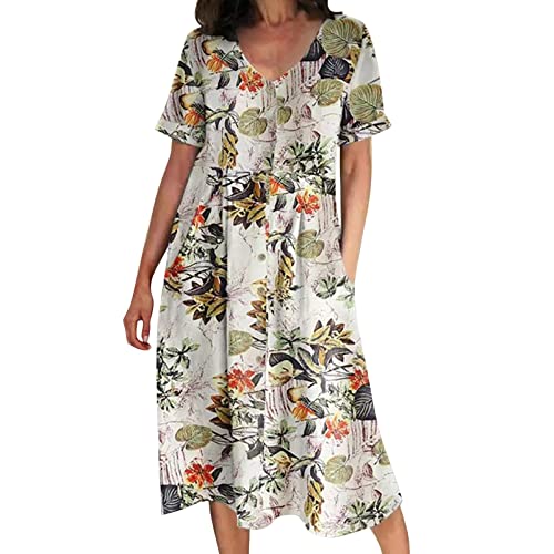 Générique Robe Verte Femme - Tablier carré en Coton et Lin pour Femmes Robe de Travail de Jardin Robe Noire Simple