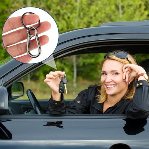 Amaxiu Robuster Metall Schlüsselanhänger, Zinklegierung Karabiner Schlüsselanhänger mit Schlüsselring Schnellverschluss Karabiner Clips Schlüsselanhänger Halter Organizer Finder Haken (8 Stück)