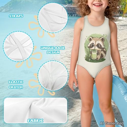 Image of Girls One Piece Swimsuits Sleeveless Lightweight Bathing Suit Beach Swim Suit Quick Dry Swimwear 5-14 Y