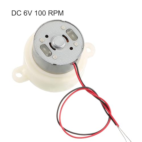Miniatura 3 de uxcell 2PCS DC 6V 100 RPM alta velocidad rotatoria cilindro forma desaceleración motor reductor, conexión de 2 hilos