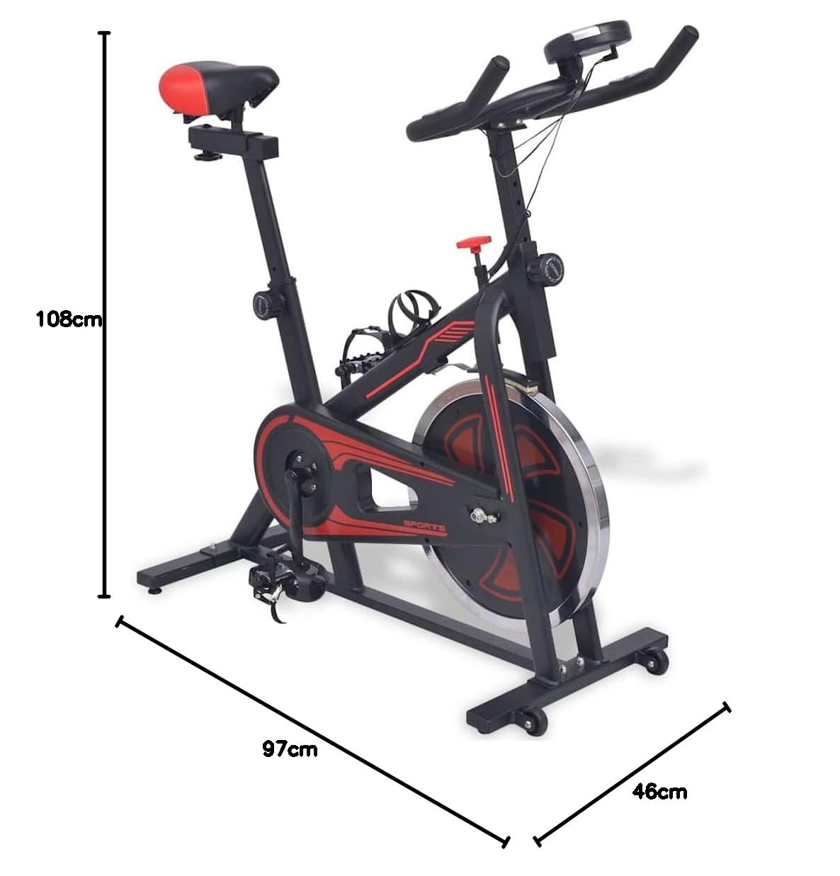 vidaXL Stacjonarny rower treningowy z pomiarem pulsu biały|czarny