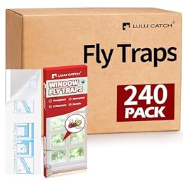 LULUCATCH Window Fly Trap, 240 Pack Fruit Fly Traps for Indoors, Sticky Gnat Trap Bug Trap, Non-Toxic Odorless Flying Insect Trap, Pet Safe Bug Catcher for Fruit Fly, Mosquitos, Fungus & Flying Insect