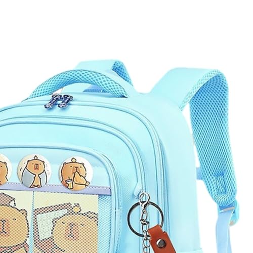 Capybara Backpack Mochila Capybara Cute Kawaii Kapibara Daypack Funny Going Out Cartoon Laptop Travel Casual Bag (Light blue, 11.42 x 7.87 x 16.93 inches)4