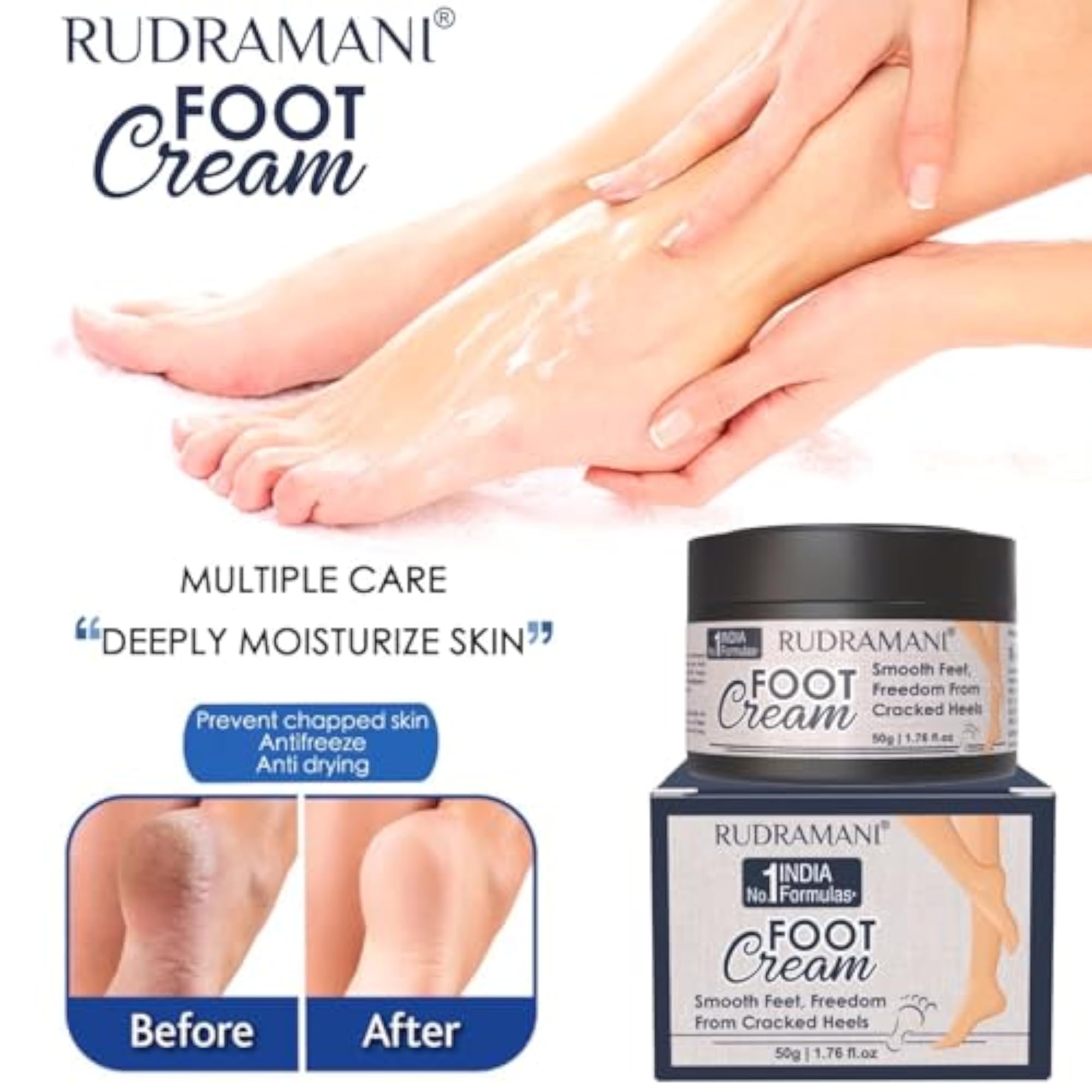 Rudramani Foot Cream for Cracked Heels, 50g