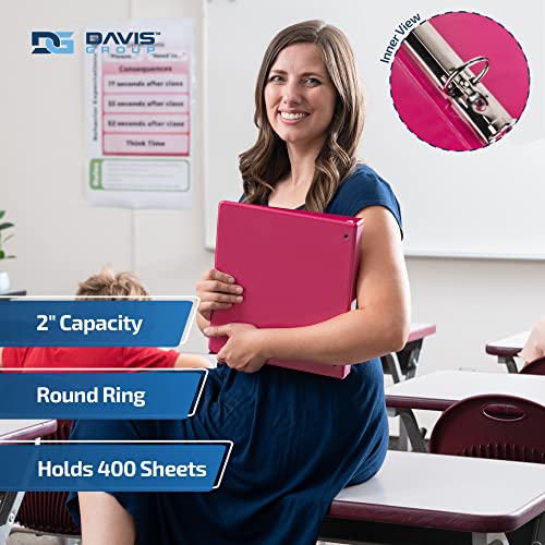Image of Easyview 3-Ring Binder, 2 inch Round Rings, Fashion Colors, 4 Pack
