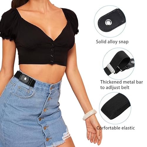 No Buckle Elastic Belt for Women and Men - Adjustable Invisible Waist Belt for Jeans, Casual Pants4