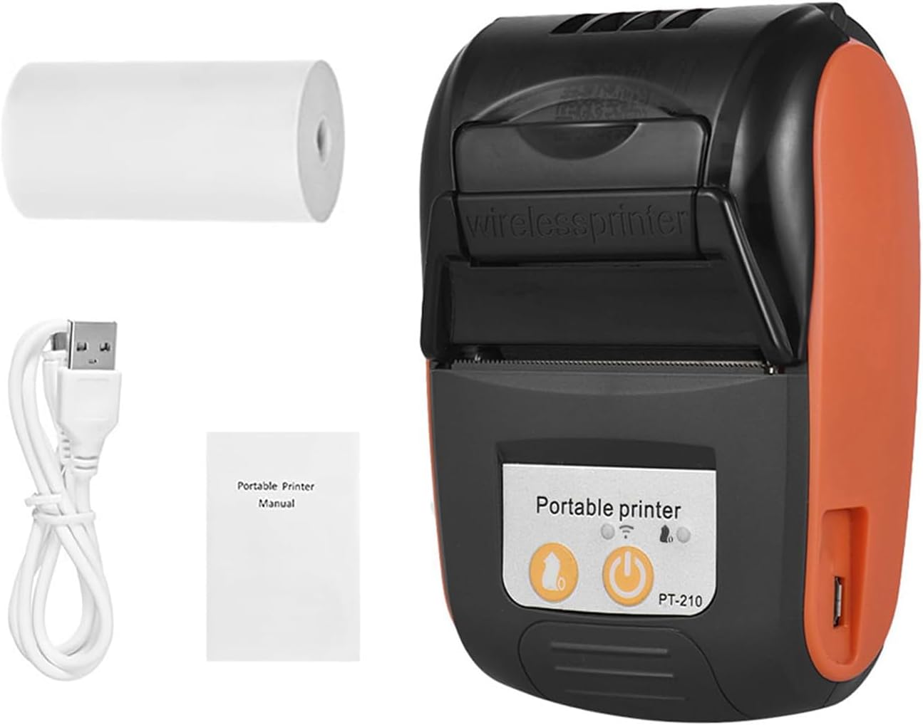 Thermal Receipt Printer, PT-210 58mm Portable Thermal Printer Handheld Ticket Bill Printer for Retail Stores Restaurants Factories Logistics Small Business,1 Paper Roll - Image 8