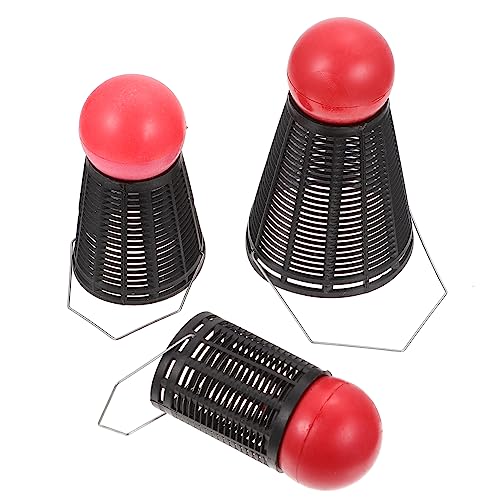 Toyvian 2sets Bait Thrower Badminton Shape Lure Cages for Fishing Bait Feeders Lightweight and Portable Fishing Accessories Enthusiasts 3pcs*2