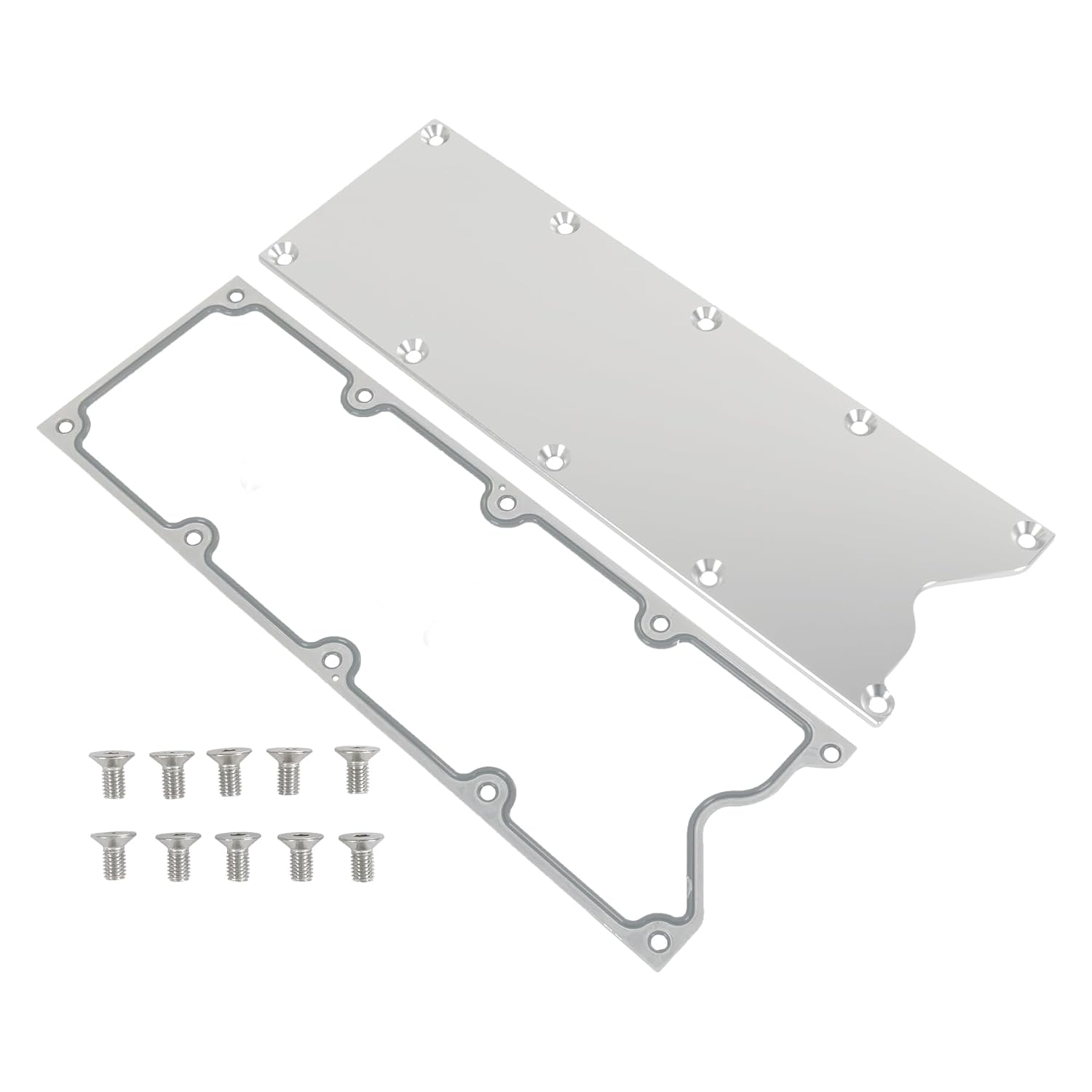 LS Gen 3 (III) Valley Cover Plate Kit with Gasket and Seals (Bolt),Low Profile and Non Knock Sensor Hole Compatible with GM LSX LS1 LM7 LR4 LQ4 LS6 L59 LQ9 LM4 L33 Chevy GMC Silverado Sierra SUV