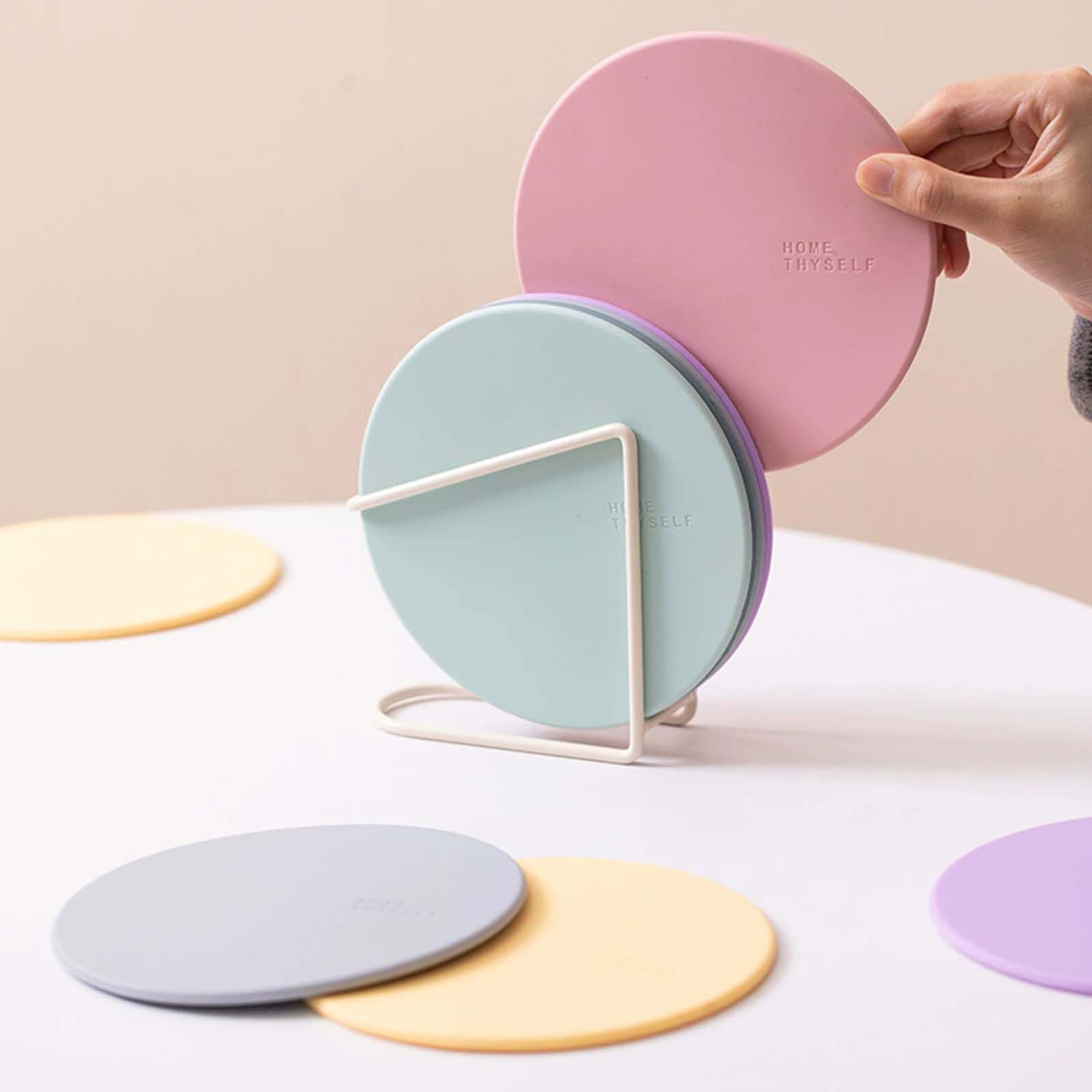 Dessous de Plat en Silicone avec Support de Rangement,