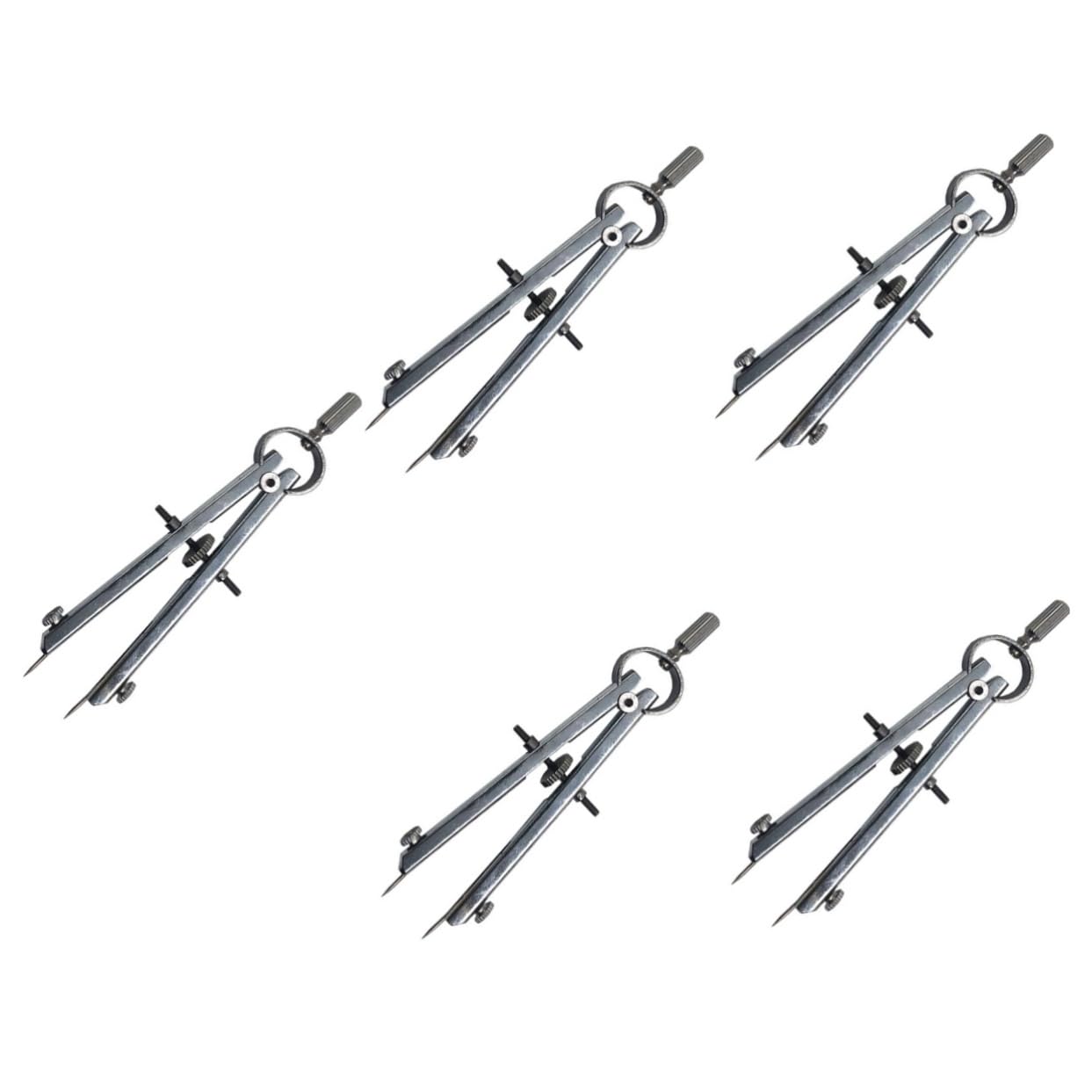 Lot De 5 Compas De Précision En Acier Inoxydable Pour La Fabrication De Bijoux Le Dessin De Cercles Les Fournitures Scolaires