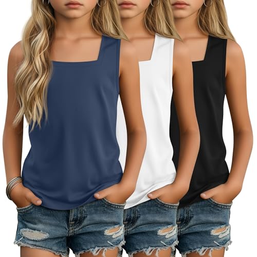 Image of 3 Pack Girls Square Neck Tank Tops