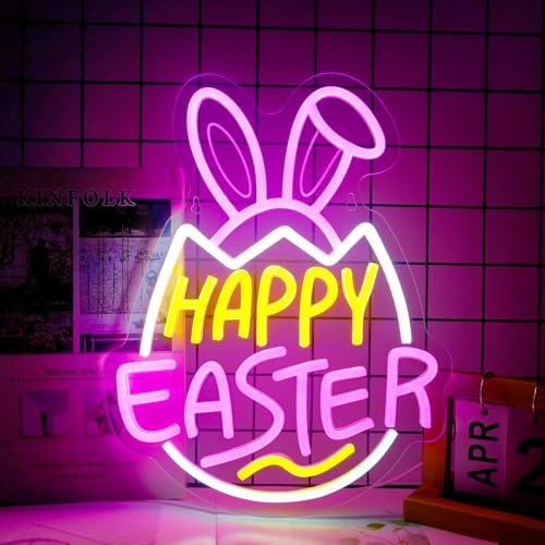Néon LED Happy Easter à intensité variable pour chambre - 2