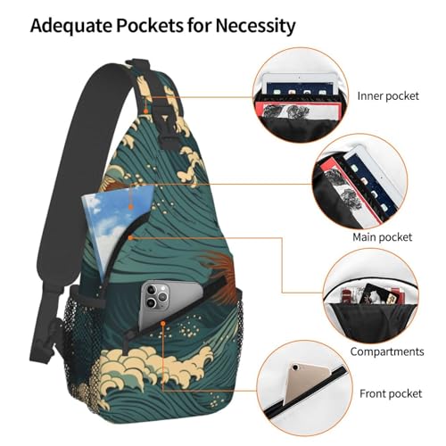 Bolso tipo sling para mujer y hombre, negro, mochila cruzada miniatura 3