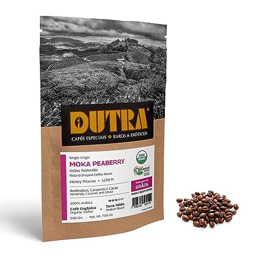 Café Dutra Moka Torrado em Grãos Torra Média, Moka Peaberry