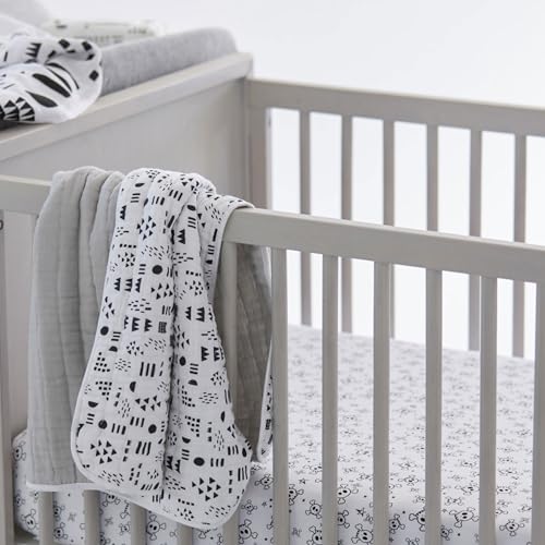 Image of HonestBaby Unisex-Baby Classics Fitted Crib Sheets Set Standard Mattress, 100% Organic Cotton Baby Boys, Girls, Neutral, 2 Pack - Rose Blossom, One Size