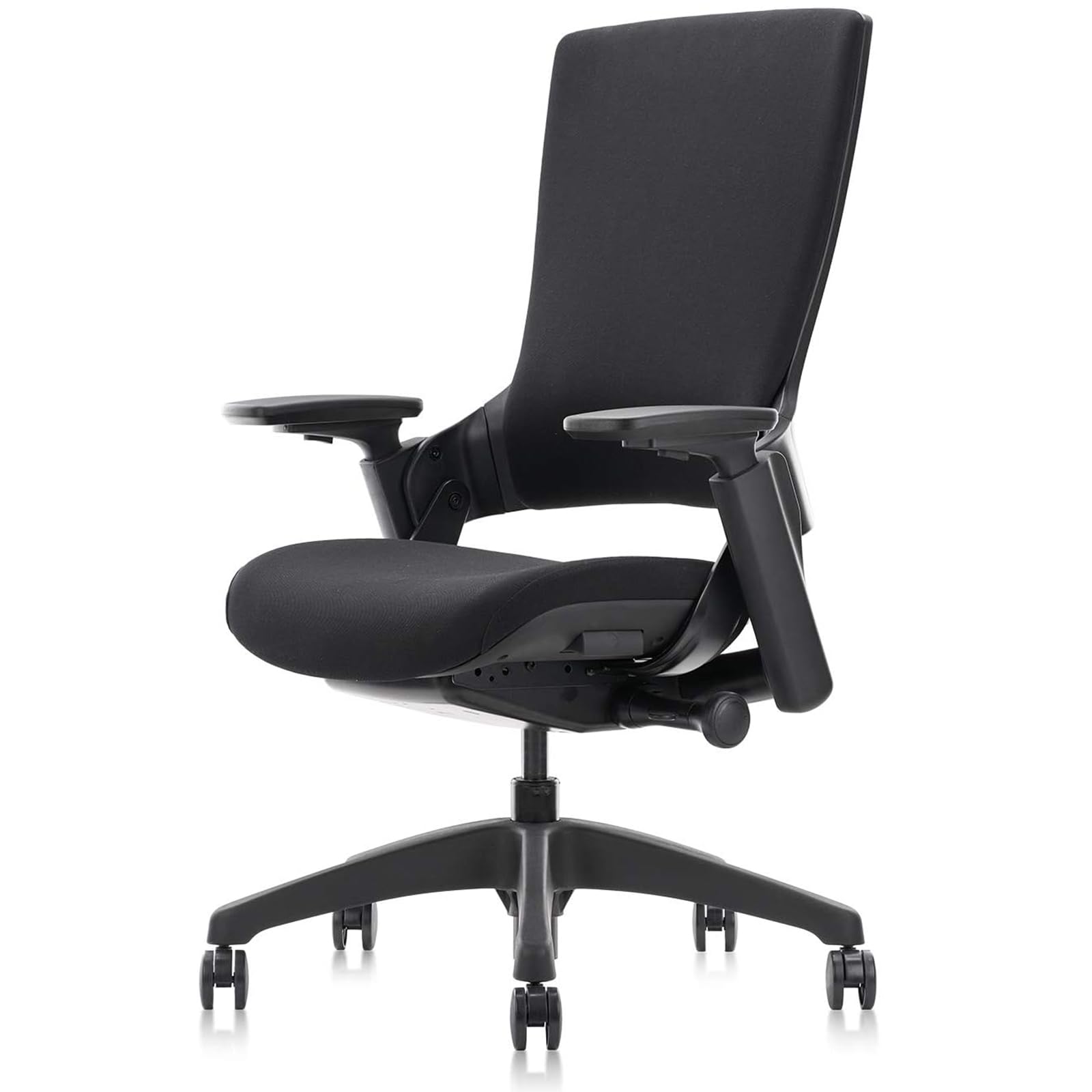 CLATINA Ergonomic High Swivel Executive Chair Fabric Mesh Office Tables Chair with Adjustable Height Head 3D Arm Rest Lumbar Support and Upholstered Back for Home Office Conference Black