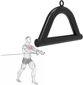 DYK&NX Stirrup Handle Multi Gym Machine Attachment, LAT Pull Down Bar Strength Training D Handle for Exercise Bars Fitness Gym Home Training Equipment