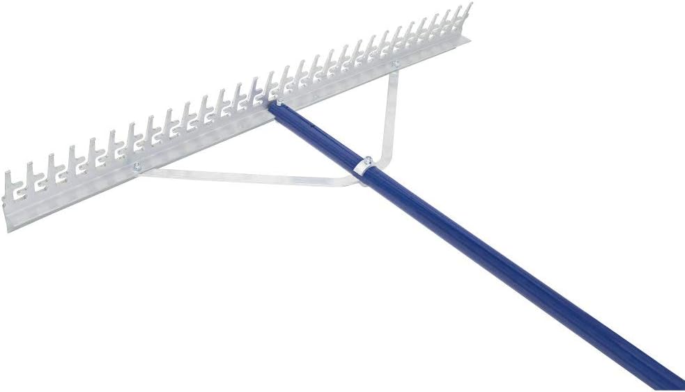 Extreme Max 3005.4095 36" Commercial-Grade Screening Rake for Beach and Lawn Care with 66" Handle,Silver