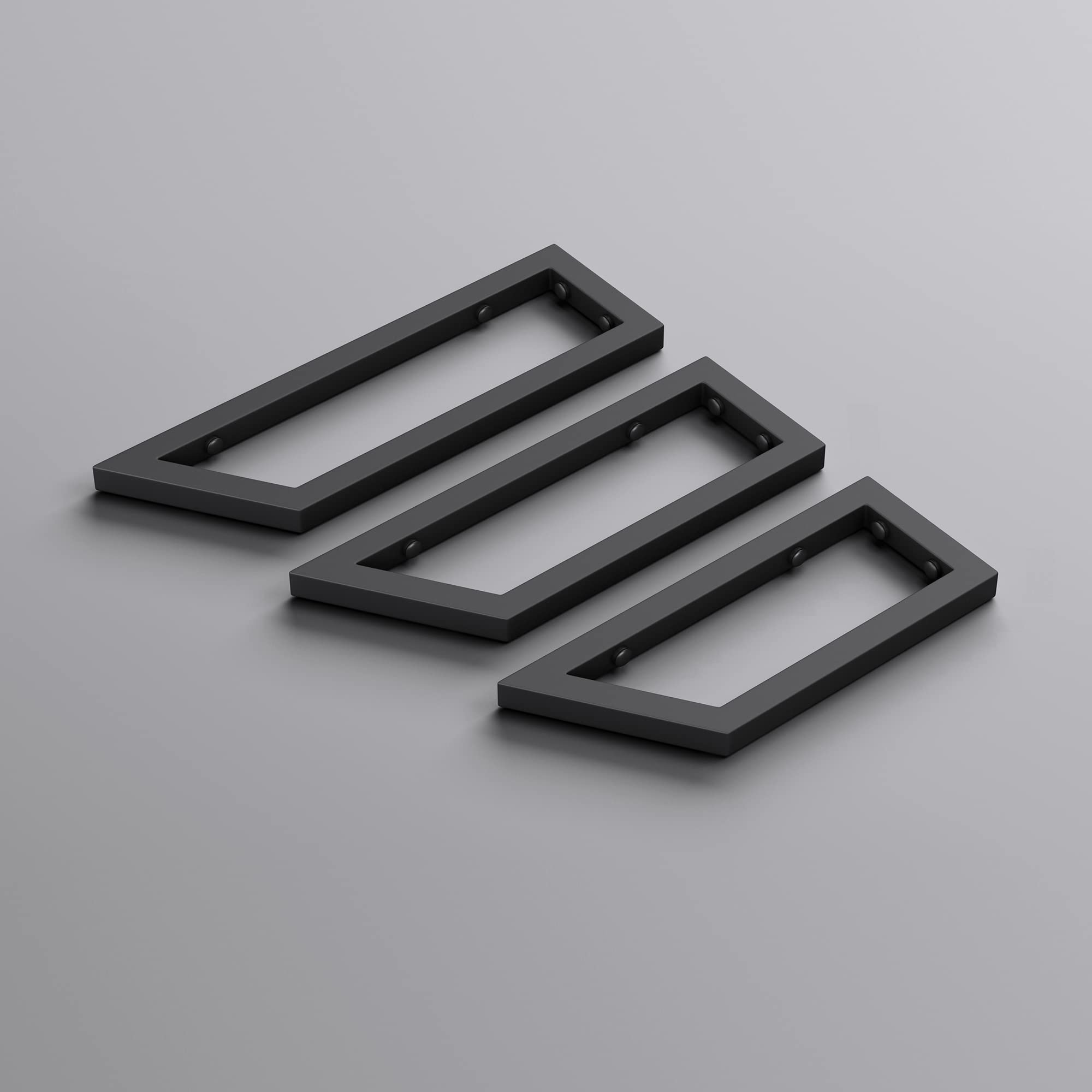 doporro Set di 2 Staffe per Lavabo Reggimensola Trapezio 380x150 mm in Acciaio Inox Nero, Supporti da Parete per Mensole, Lavabi e Portasciugamani - WH04