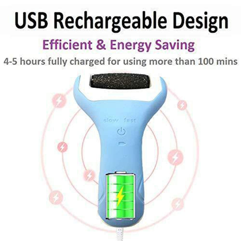 Lima elettrica per Piedi USB Rimozione elettrica del callo Rimozione della Pelle Dura con 2 rulli per Piedi Tallone Pelle Morta Dura