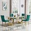 White Table With 4 Green Chairs