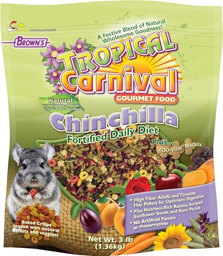 Alimento Tropical Carnival Brown's para Chinchilla 6lb + Snack 3.5oz miniatura 2