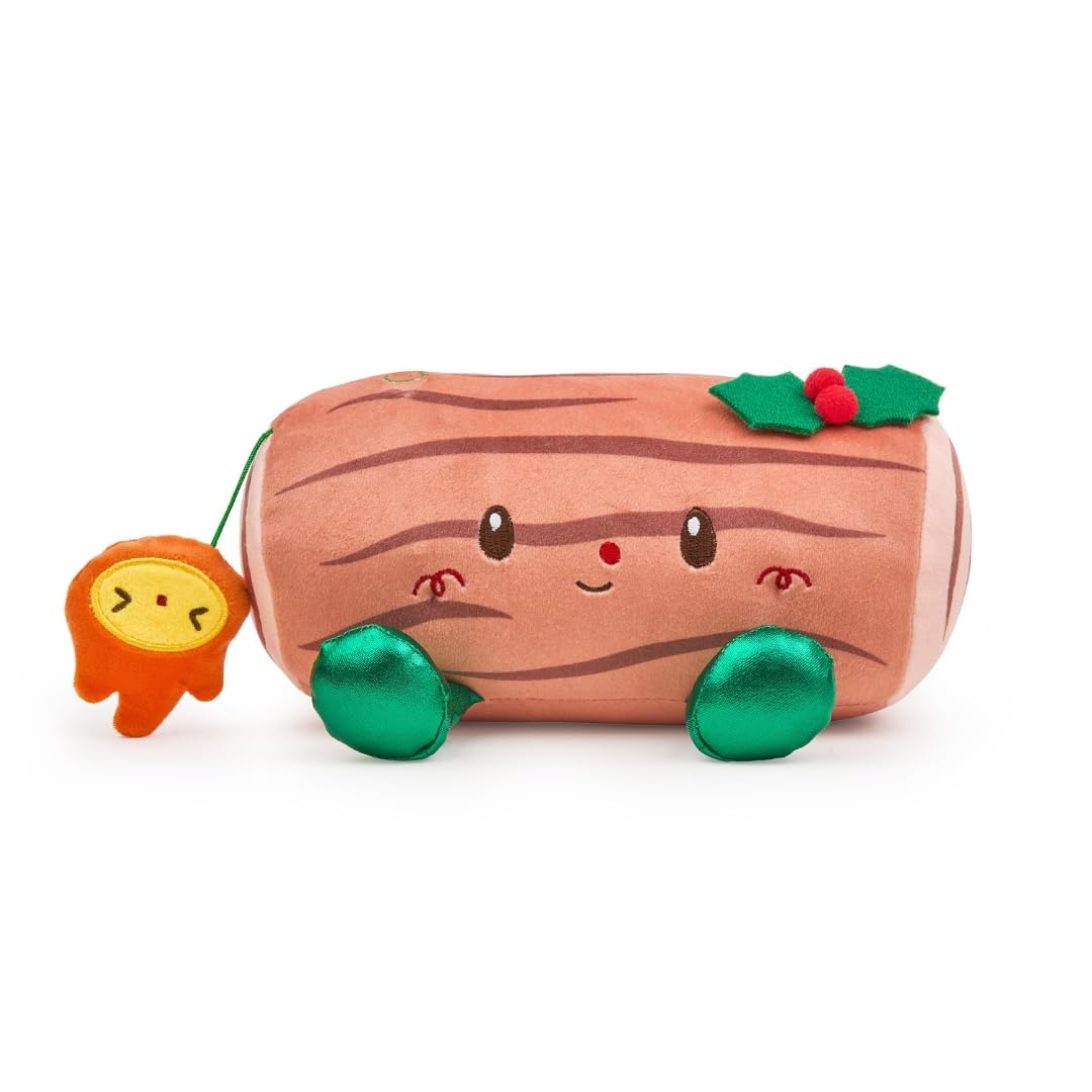 Cuddle Barn Jingle Joys Yule Log - Peluche musicale che si illumina per le vacanze, 17,8 cm