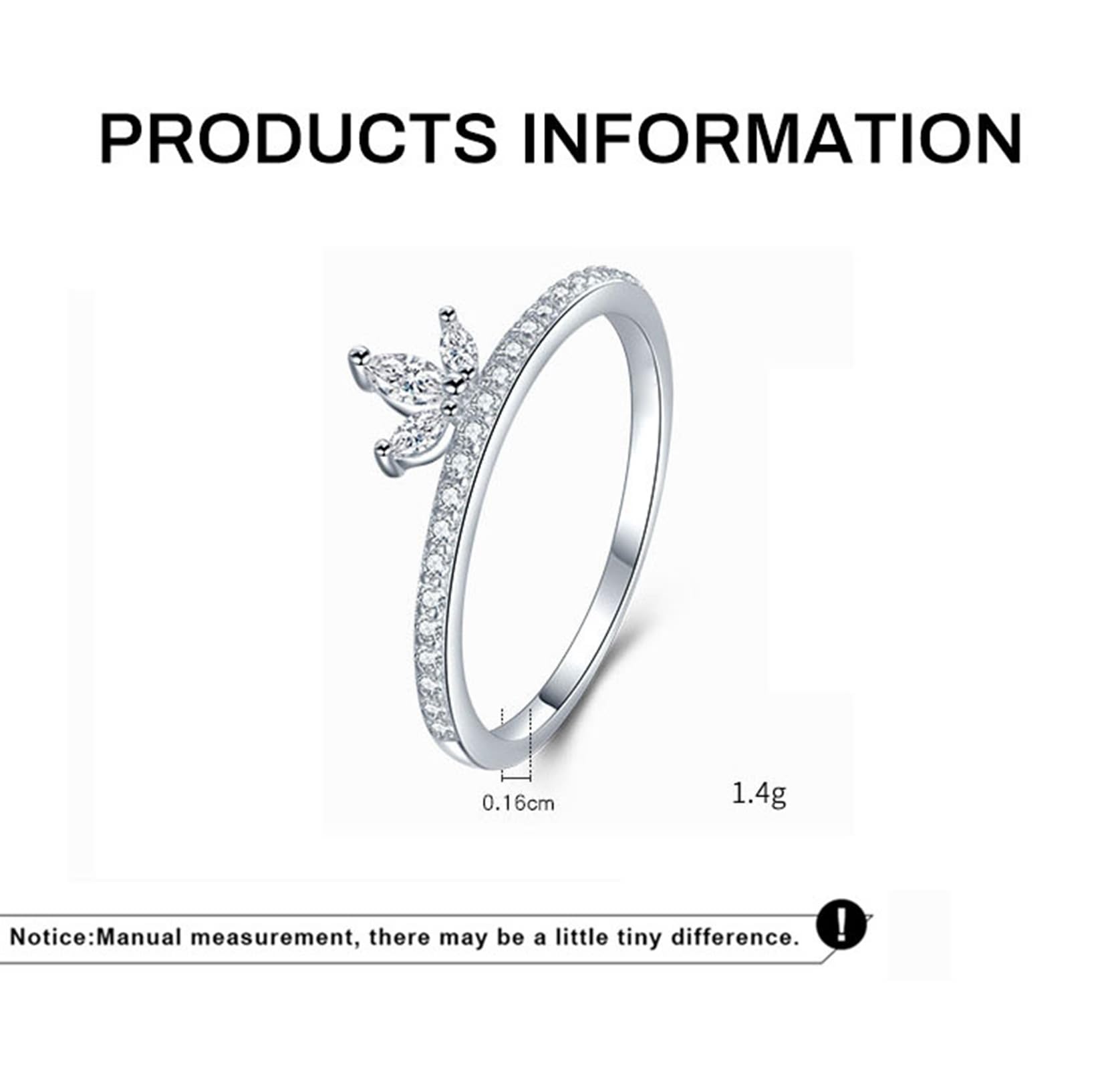 Anillo de oro blanco de 9 K/14 K para mujer, anillo de moissanite, piedras con incrustaciones de flores para parejas, anillos para mujer