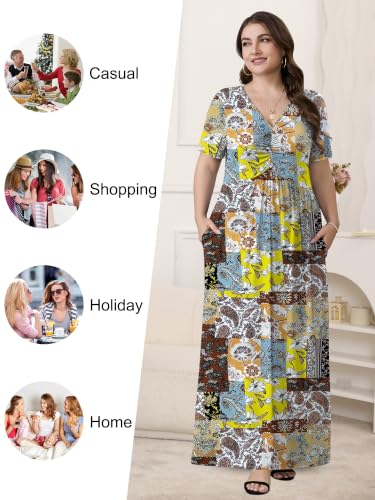 Image of PEVRL Plus Size Summer Maxi Dress for Curvy Women with Pockets 1X-5X