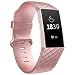 Produktbild Adepoy für Fitbit Charge 3 Armband, Verstellbarer klassischer Sport Ersatzarmband Kompatibel mit Fitbit Charge 3/ Charge 3 SE, Damen Herren (Rose Gold, Klein)