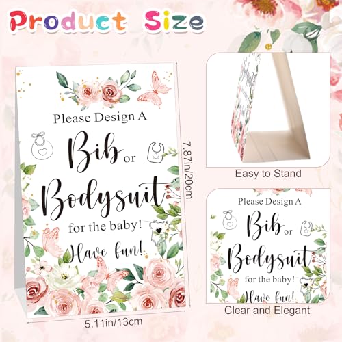 163 Pcs DIY Baby Bib Bodysuit Set Baby Shower Game Sign White Feeder Bibs Bodysuit for Party3