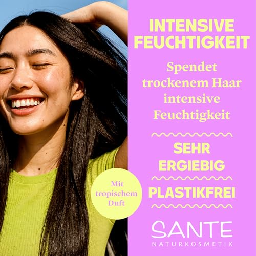 SANTE Naturkosmetik Festes Shampoo für trockenes Haar, Vegane Formel mit Bio-Aloe Vera und Mango, Festes Feuchtigkeits-Shampoo, 1 x 60 g