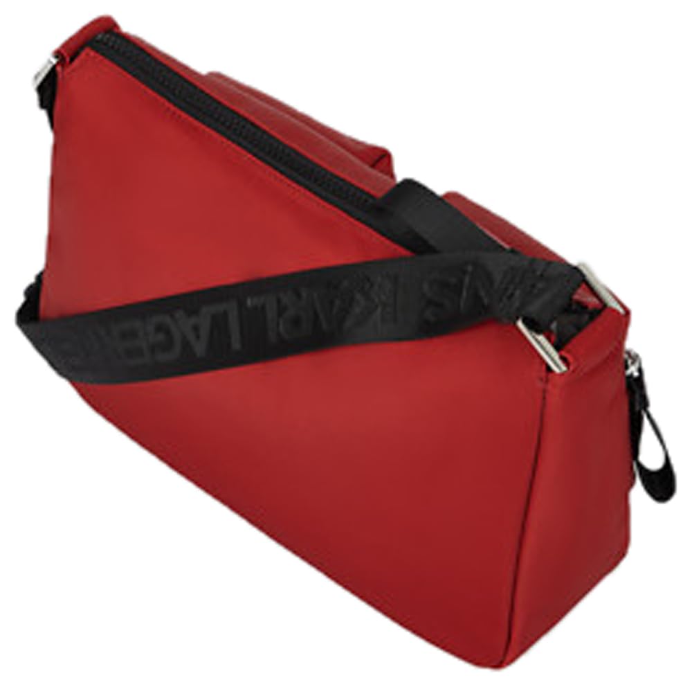 KARL LAGERFELD JEANS Mujer Essential Nylon Crossbody Rojo pompeyano One size