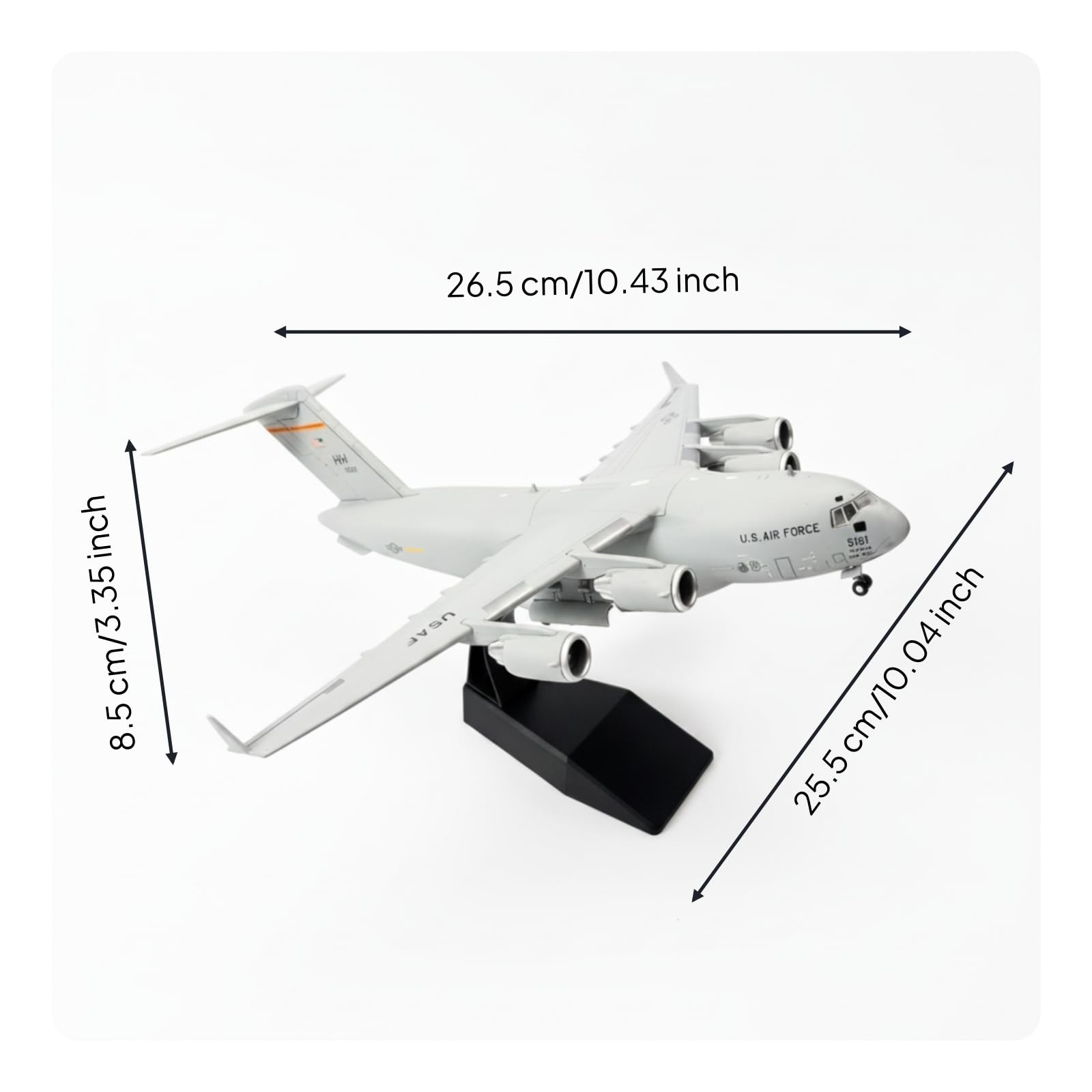 Toy Flugzeugmodell Transportflugzeug Frachtflugzeug Airlifter aus Metalllegierung mit Stabilem Und Flügeln Inklusive, Style to 2