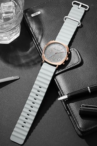 Image of Daniel Hechter Paris Cluny Collection Multifunction Watch for Men with Round Dial, Date Display Function, Quartz Movement and Wavy Pattern Silicon Strap - DHM1019