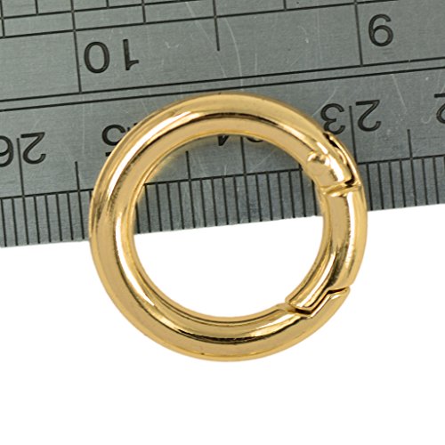 gazechimp 12 Peças Ouro Prata Redonda Snap Ganchos Primavera Anel Chave Mosquetão Acampamento Snap