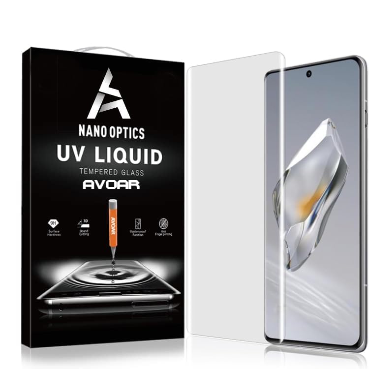 Image of AVOAR - (Pack 1 Pack 1 Perfect - Fits Design Curved Tempered Glass Screen Protector For OnePlus 12R | UV Tempered Glass Protector For OnePlus 12R - 9H Hardness /HD /Fingerprint Working