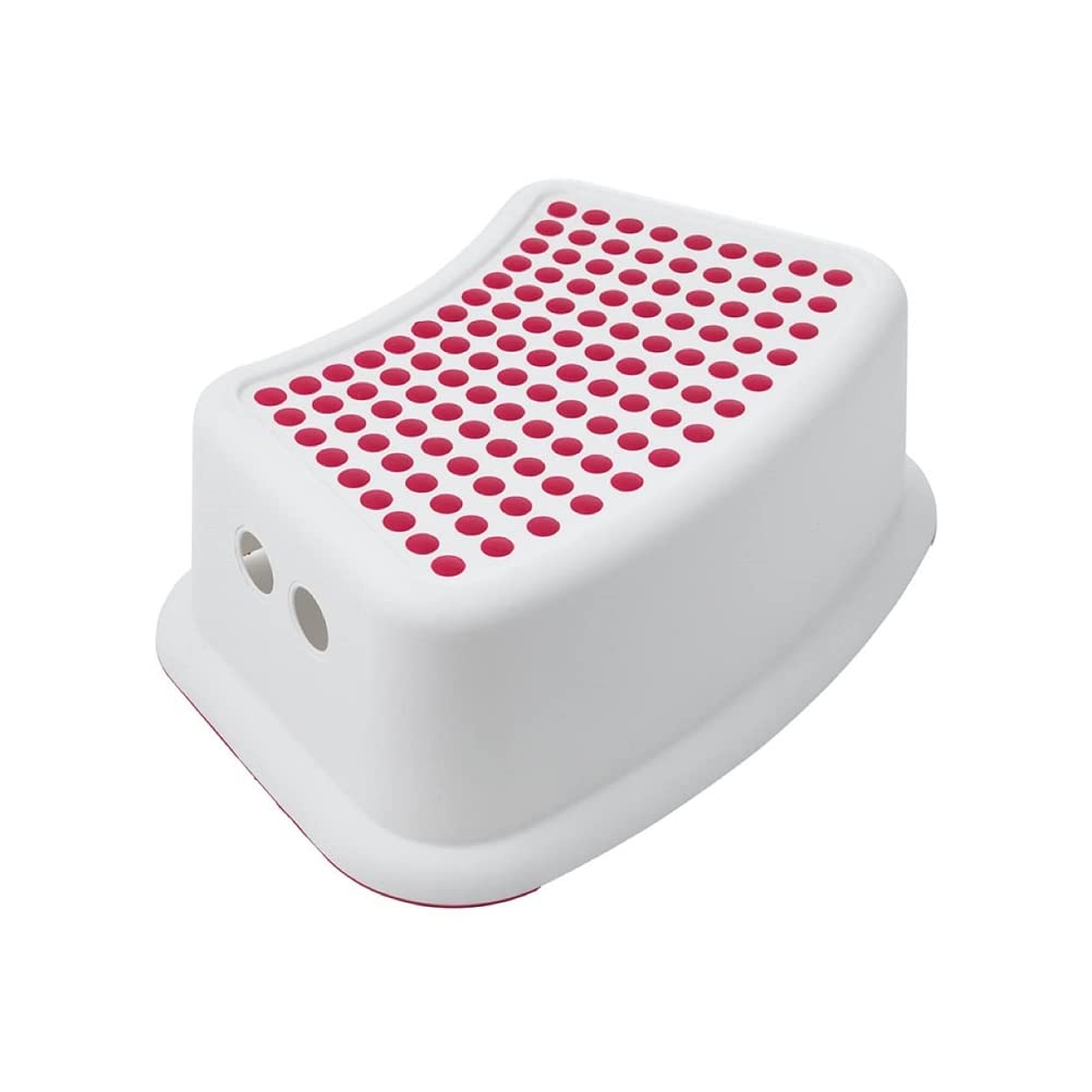 Addis 517665 Kids Bathroom Booster Step Stool, White & Red, 24 x 36.5 x 13 cm