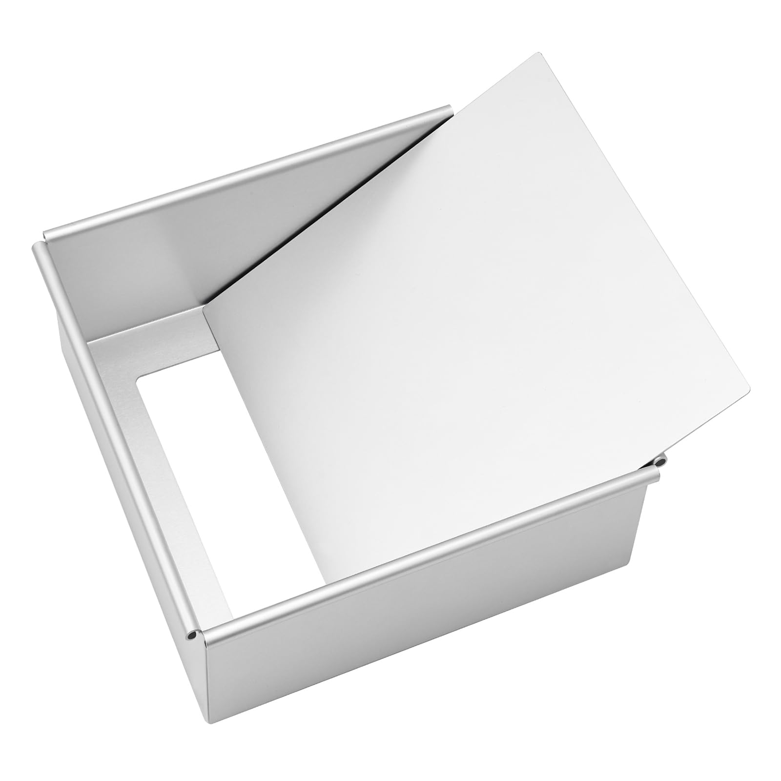 Kuchenform eckig 16,8 x 16,8 cm, Hochwertige Quadratische Backform aus eloxiertem Aluminium mit abnehmbarem Boden, silber
