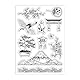 GLOBLELAND Transparente Stempel Mit Japanischen Kirschblüten Für DIY Scrapbooking Mount Fuji Silikonstempel Siegel Kranich Transparente Stempel Für Karten Fotoalbum 6.3x4.33 Zoll