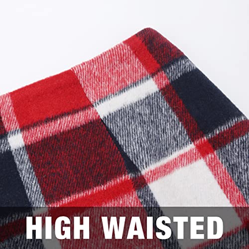 Image of IDEALSANXUN Womens High Waist Plaid Skirt Bodycon Pencil Wool Mini Skirts