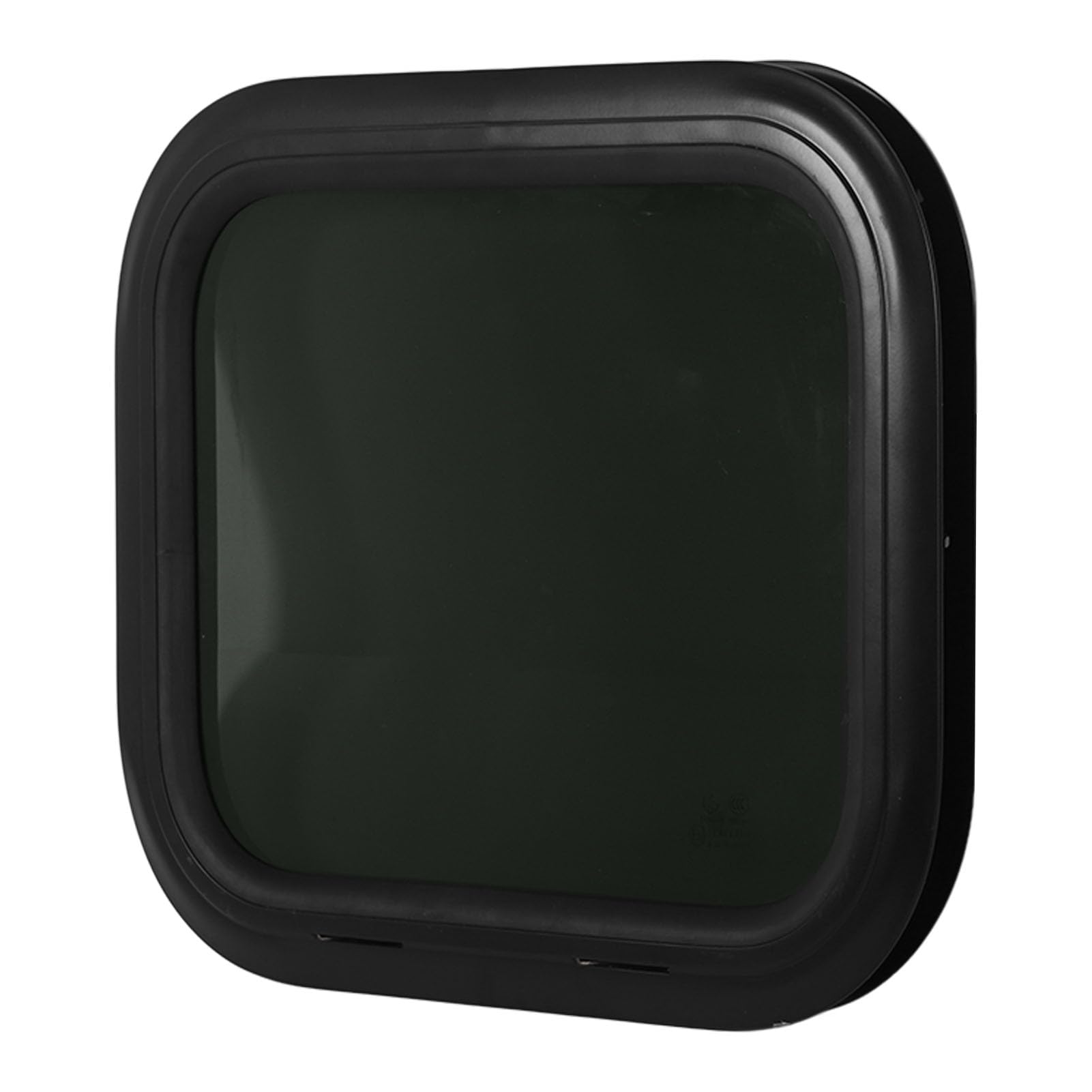 Akozon Naprawiono Okno Rv 500X300Mm Czarne, Przeciwdeszczowe, Okrągłe Okno Narożne ze Stopu Aluminium ze Szkłem Hartowanym do Przyczepy Kempingowej do Przyczepy Kempingowej (ścian o grubości